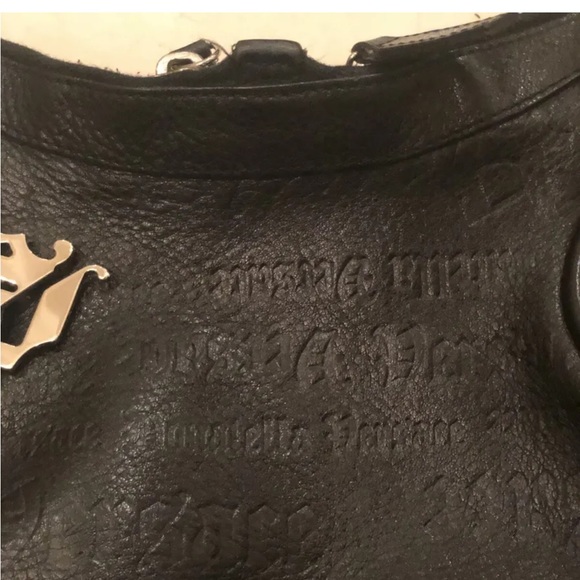 Versace vintage leather small, black shoulder bag 12x6 double zipper - Picture 2 of 6